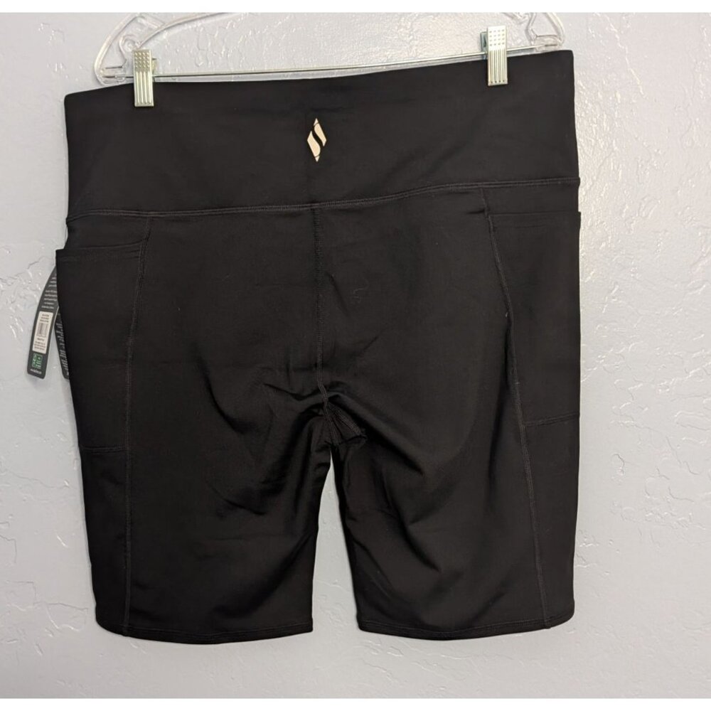 Skechers GoWalk Goflex 2XL Black High-Waisted Biker Shorts Women Activewear - Picture 2 of 16